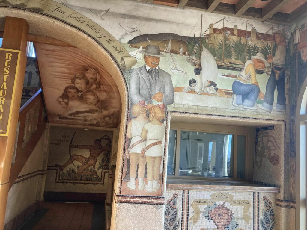 Murals and mosaics in the Beach Chalet