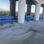 Benches to relax while looking at the view of behind 400 Parnassus